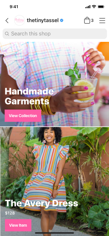 Facebook and Instagram catalogue image